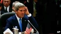 FILE - U.S. Secretary of State John Kerry attends the 1st Association of Southeast Asian Nations (ASEAN) - U.S. Summit in Bandar Seri Begawan, Brunei, Oct. 9, 2013.