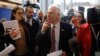 European Union foreign policy chief Josep Borrell is surrounded by reporters at the European parliament, Jan.14, 2020 in Strasbourg, eastern France. 