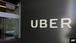 FILE - This March 1, 2017, file photo shows an exterior view of the headquarters of Uber in San Francisco. 