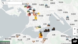 A display of the app "HKmap.live" designed by an outside supplier and available on Apple Inc.'s online store is seen in Hong Kong, Oct. 9, 2019.