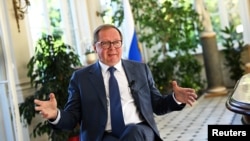 Russia's Ambassador to Britain Andrei Kelin, speaks during an interview with Reuters at his official residence in London, July 7, 2022.