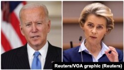 Президент США Джо Байден та президентка Європейської комісії Урсула фон дер Ляєн. Комбіноване фото для ілюстрації 