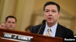 FBI Director James Comey testifies before the House Intelligence Committee hearing into alleged Russian meddling in the 2016 U.S. election, on Capitol Hill in Washington, March 20, 2017. 