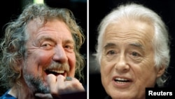 Robert Plant (izq.) vocalista de Led Zeppelin, y el guitarrista de la banda británica Jimmy Page (der.) dijeron que “Stairway”, de la cual son autores, es original.