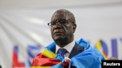 Mshindi wa tuzo ya amani ya Nober Daktari Denis Mukwege, baada ya kutangaza kuwa atagombea urais kwenye uchaguzi wa Disemba, Oktoba 2, 2023.
