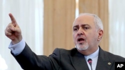 FILE - Iranian Foreign Minister Mohammad Javad Zarif speaks at a press conference in Tehran, Iran, Aug. 5, 2019.