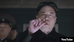 김정은 북한 국무위원장 암살 작전을 그린 미국 코미디 영화 '인터뷰' 예고편 중 한 장면.