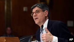 FILE - Treasury Secretary Jacob Lew testifies on Capitol Hill in Washington, March 8, 2016.