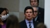 Sergio Moro à chegada da conferência de imprensa em que anunciou a sua demissão