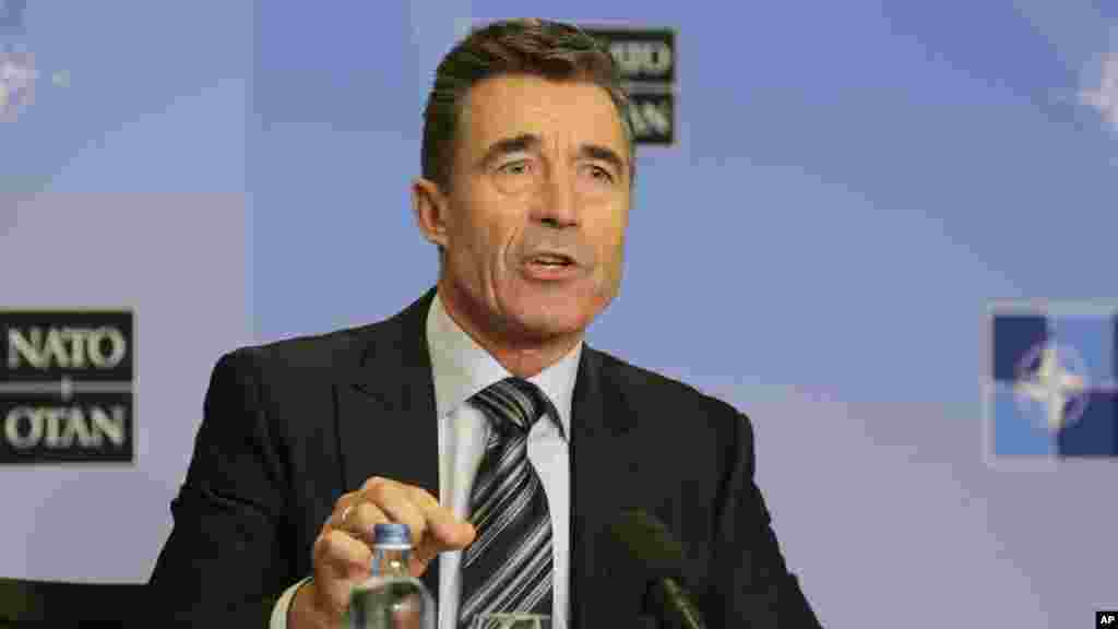 Russia and Ukraine will be the top story this week when NATO heads of state attend the NATO summit in Wales, starting Wednesday. NATO Secretary General Anders Fogh Rasmussen addresses the media ahead of the NATO summit in Wales, at the Residence Palace in