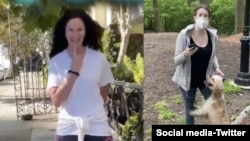The woman who questioned James "Jamie" Juanillo in his own neighborhood (left) and the woman known as "Central Park Karen" (right).
