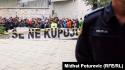 Protesti demobilisanih boraca pred Parlamentom Federacije BiH, 21. septembar 2017.