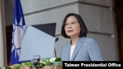蔡英文总统在她的连任就职典礼上发表讲话（2020年5月20号）。