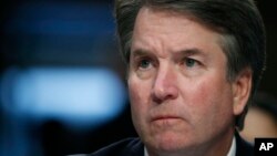 FILE - President Donald Trump's Supreme Court nominee, Brett Kavanaugh, testifies before the Senate Judiciary Committee on Capitol Hill in Washington, for the third day of his confirmation hearing to replace retired Justice Anthony Kennedy, Sept. 6, 2018. 