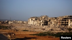 Izakhiwo ezibhidliziweyo zeEin Terma, esiqintini seGhouta, kweleSyria.