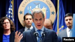 FILE - New York Attorney General Eric Schneiderman in New York, U.S., June 28, 2016.