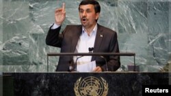 احمدی نژاد در سخنرانی های پیشین خود در مجمع عمومی از برنامه اتمی ایران حمایت کرد و علیه اسرائیل، آمریکا و اروپا سخن گفت. 