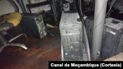 Parte do equipamento queimado. Foto: Canal de Moçambique. 