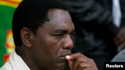 L'ancien candidat à la présidentielle accusé de trahison Hakainde Hichilema à Lusaka, le 18 janvier 2015