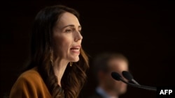 FILE - New Zealand's Prime Minister Jacinda Ardern speaks during a news conference about COVID-19 at Parliament in Wellington on June 8, 2020.