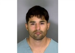 FILE - Steven Carrillo is seen in a booking photo from the Santa Cruz County (California) Sheriff's Office, June 7, 2020.