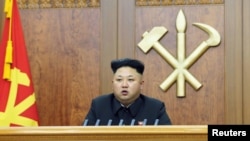 朝鲜领导人金正恩发表元旦讲话。（资料照）