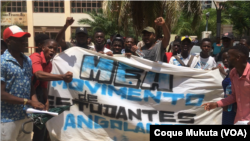 Estudantes manifestam-se no Zango, Luanda, Angola