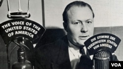 FILE - Early German-language VOA broadcaster, Robert Bauer.