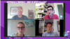 Prof. dr Rade Veljanovski, novinar i profesor FPN, Dragan Ilić, psiholog (novianar i moderator), Luca Ester Kadar, EEAS iz Brisela i dr Stefan Mandić-Rajčević izInstituta za specijalnu medicinu Medicinskg fakulteta u Beogradu na onlajn tribini o infodemiji.