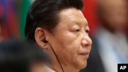 FILE - Chinese President Xi Jinping listens during the BRICS summit in Ufa, Russia, July 9, 2015.