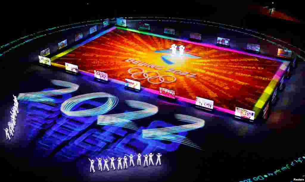 A general view during the closing ceremony of the Pyeongchang 2018 Winter Olympics, Feb. 25, 2018..