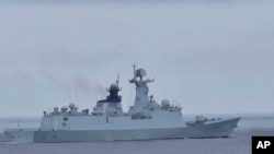 2024年5月23日，台灣總統賴清德就職後中國發動軍演，一艘中國導彈護衛艦出現在台灣北部海域。