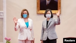 美國國會眾議院議長佩洛西訪問台灣與總統蔡英文見面（台灣總統府2022年8月3日照片）