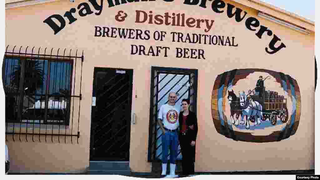 "My passion and my ambition was to create a beer culture, and to share with other people the unique flavors in craft beer," said Moritz Kallmeyer, who stands with his wife outside their microbrewery in Pretoria. (Photo Credit: Drayman’s Brewery)