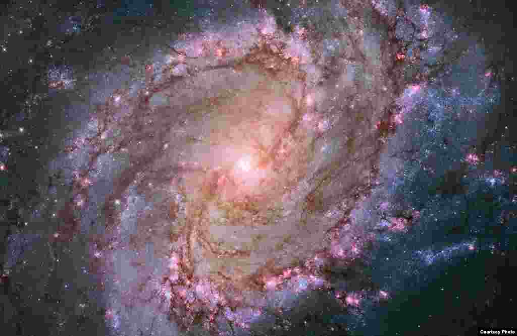 The two spiral galaxies started to interact a few hundred million years ago, making the Antennae galaxies one of the nearest and youngest examples of a pair of colliding galaxies. (NASA)