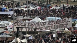 Anti-government demonstrators gather in Cairo's Tahrir Square, the center of Egypt's protests, February 7, 2011