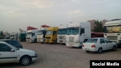 عکسی از اعتصاب رانندگان و کامیون داران در روزهای گذشته