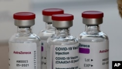 FILE - AstraZeneca vaccine is ready to be used at the Wellcome Centre in Ilford, east London, Feb. 5, 2021.