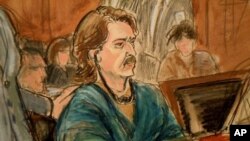 Viktor Bout retratado durante o julgamento
