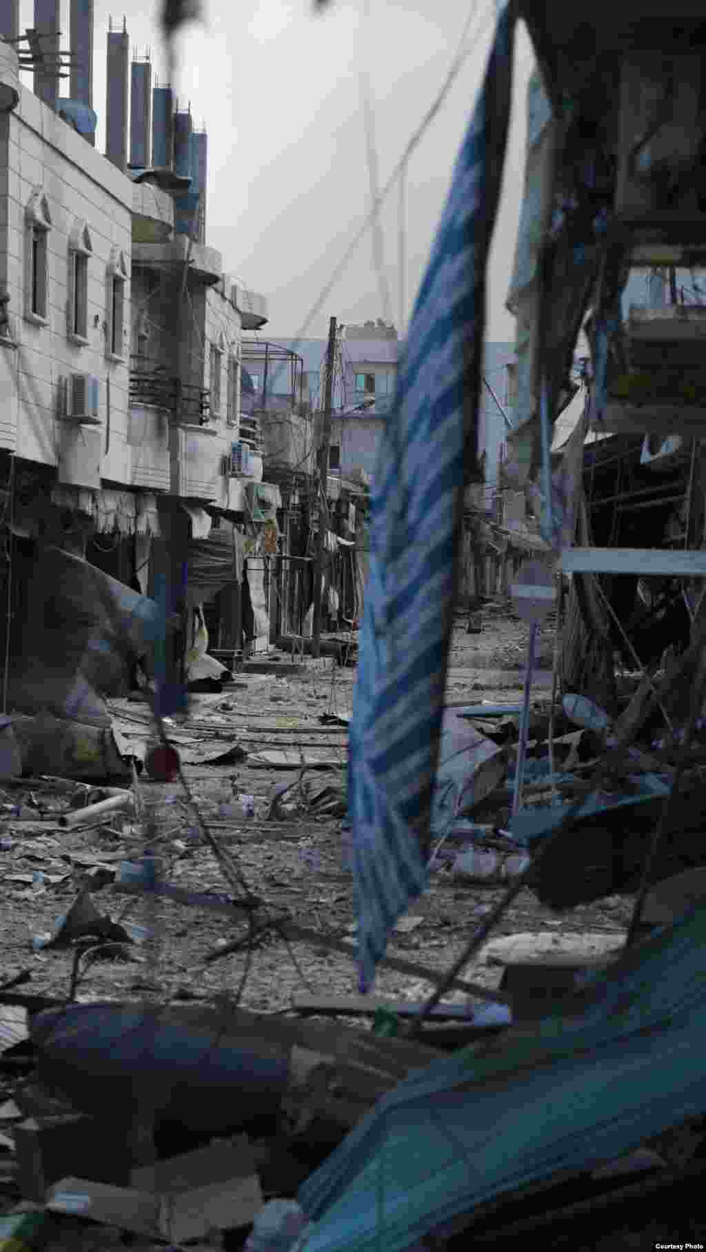 The ruins of the central marketplace in Kobani, Syria, Oct. 22, 2014. (Shirwan Qasim / Transterra Media)