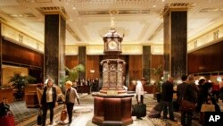 The lobby of New York's Waldorf Astoria hotel, Oct. 6, 2014.