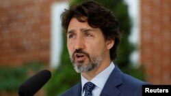 Le premier ministre canadien, Justin Trudeau, lors d'une conférence de presse à Ottawa, Ontario, le 22 juin 2020.