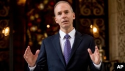 President-elect Donald Trump was "very impressed" with Dennis Muilenburg after meeting with the Boeing CEO in Palm Beach, Florida, Dec. 21, 2016.