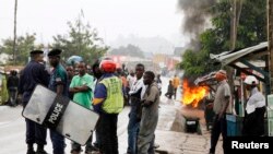 Une manifestation contre les tueries continues dans la régione de Beni, dans l'Est de la RDC, le 22 octobre 2014. 