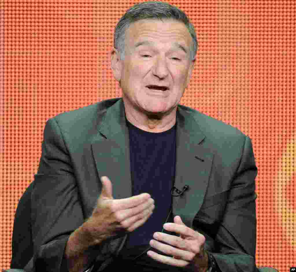 Aktor Robin Williams ikut dalam panel 'The Crazy Ones' di tur media musim panas 2013 CBS di Beverly Hilton Hotel di Beverly Hills, California, 29 Juli 2013.