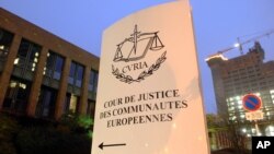 FILE - The European Court of Justice in Luxembourg.
