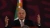 El presidente mexicano, Andrés Manuel López Obrador, da su conferencia de prensa matutina diaria en el Palacio Nacional en la Ciudad de México, el viernes 1 de marzo de 2024.