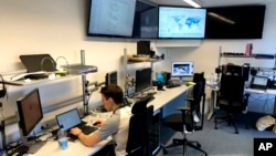 A view of the Space Debris Room of the European Space Agency ESA in Darmstadt, Germany, March 29, 2018.