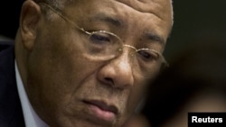 Former Liberian President Charles Taylor appears in court at the Special Court for Sierra Leone. January 22, 2013