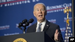U.S. President Joe Biden delivers remarks at the Economic Club of Washington on Sept. 19, 2024, in Washington.